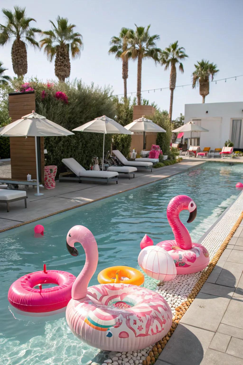 A flamingo fiesta adds a splash of color to your pool party.