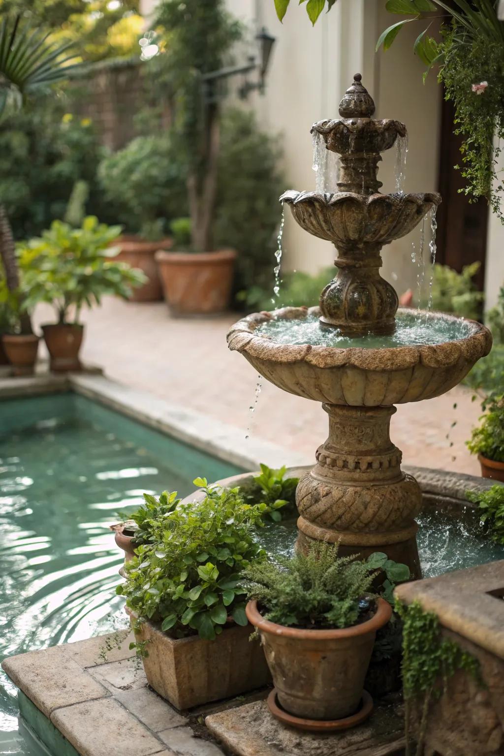 Compact fountains fit perfectly in small spaces.