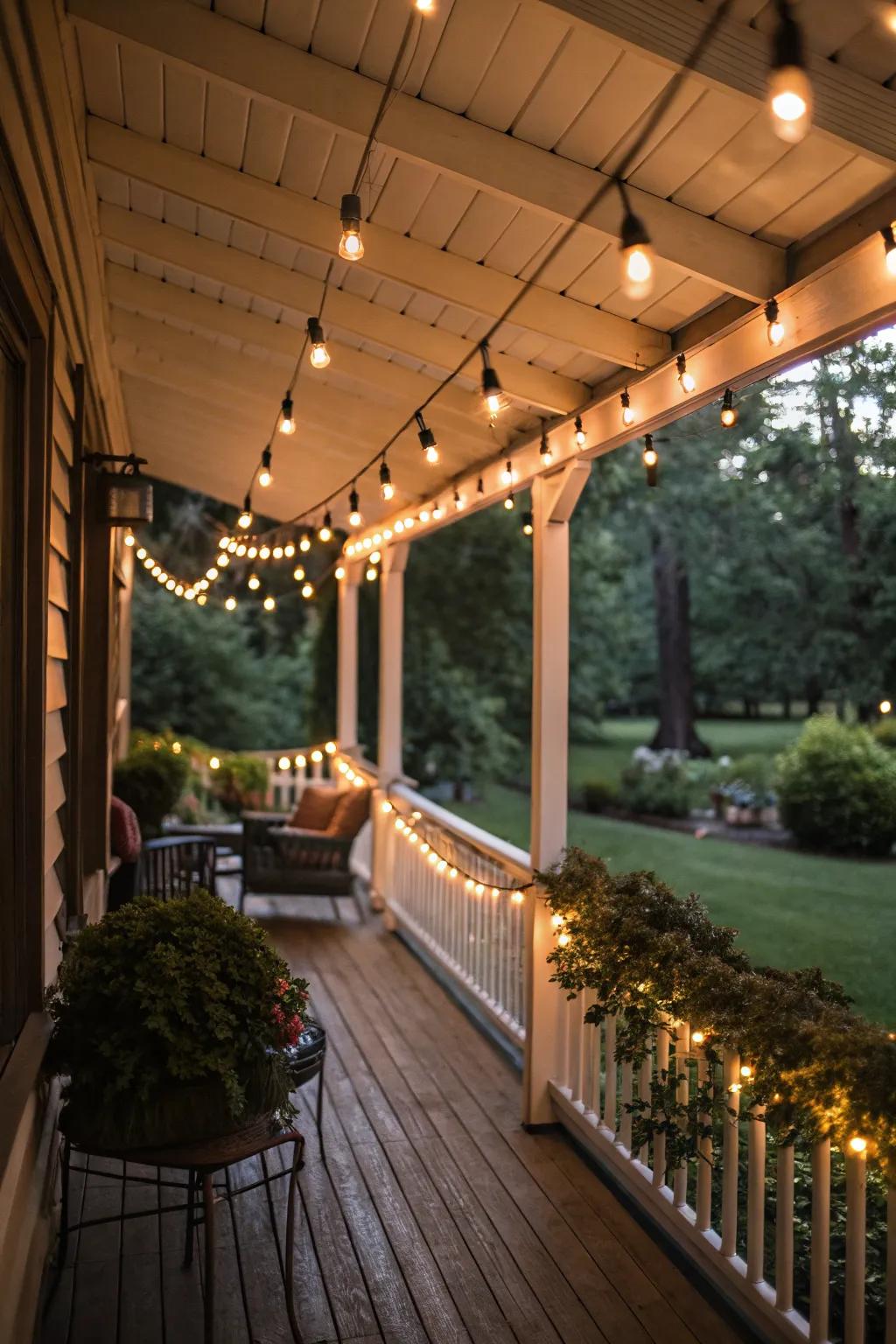 Dimmer controls offer flexible ambiance for any occasion on your porch.
