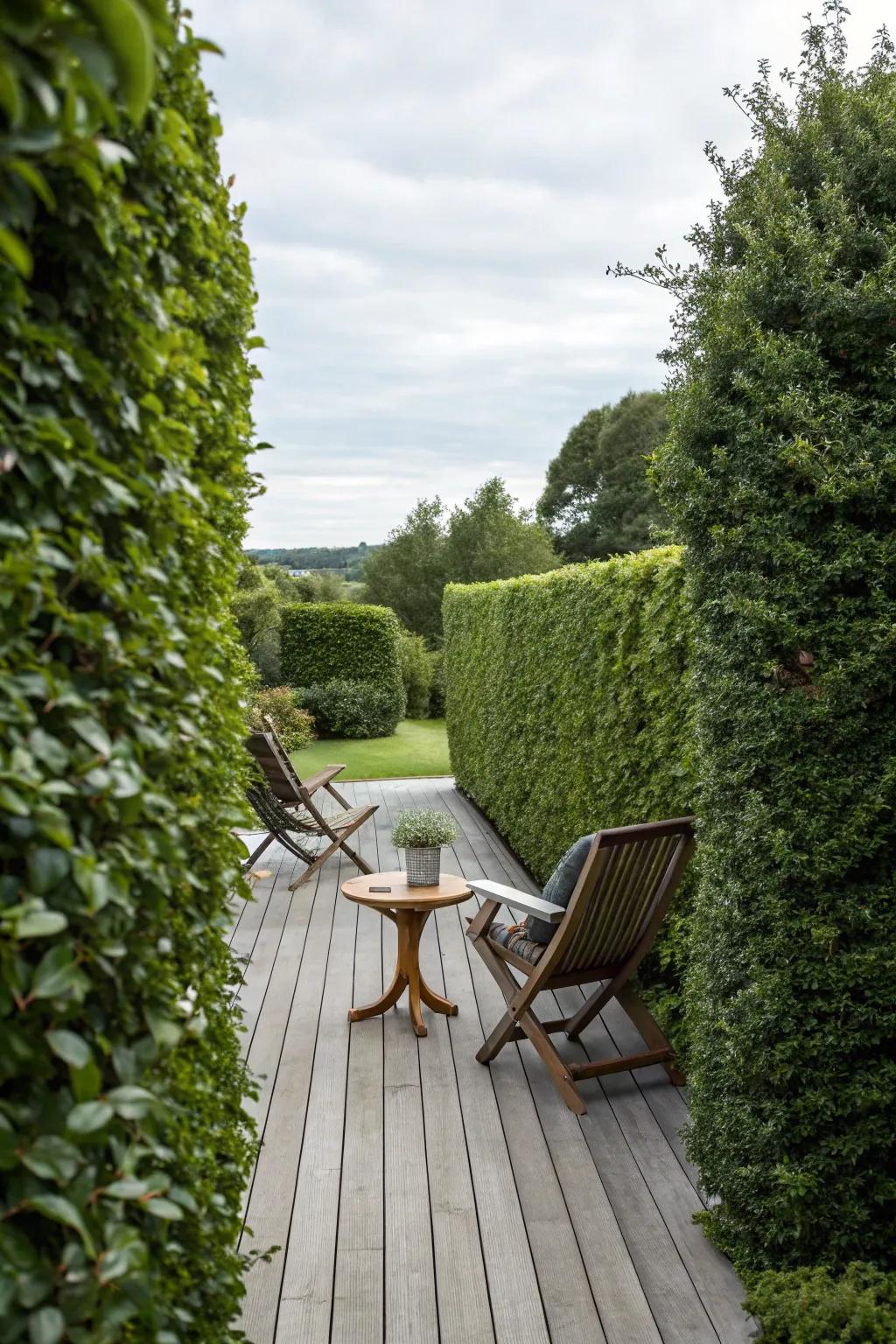 Natural hedges provide a timeless and lush privacy solution.
