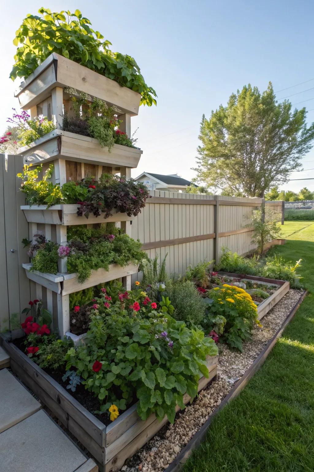 Vertical gardens maximize space and add greenery to your backyard.