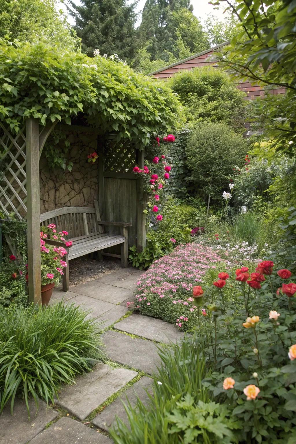 A private hideaway offers solitude and tranquility.