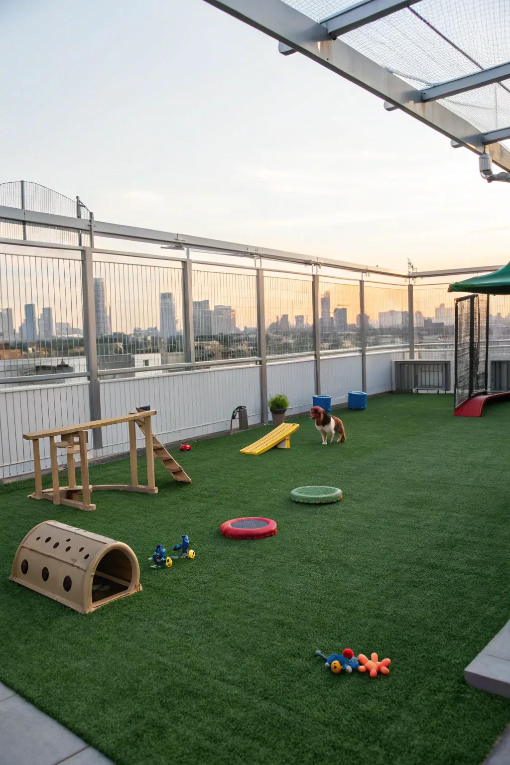 A pet-friendly rooftop deck perfect for furry companions.