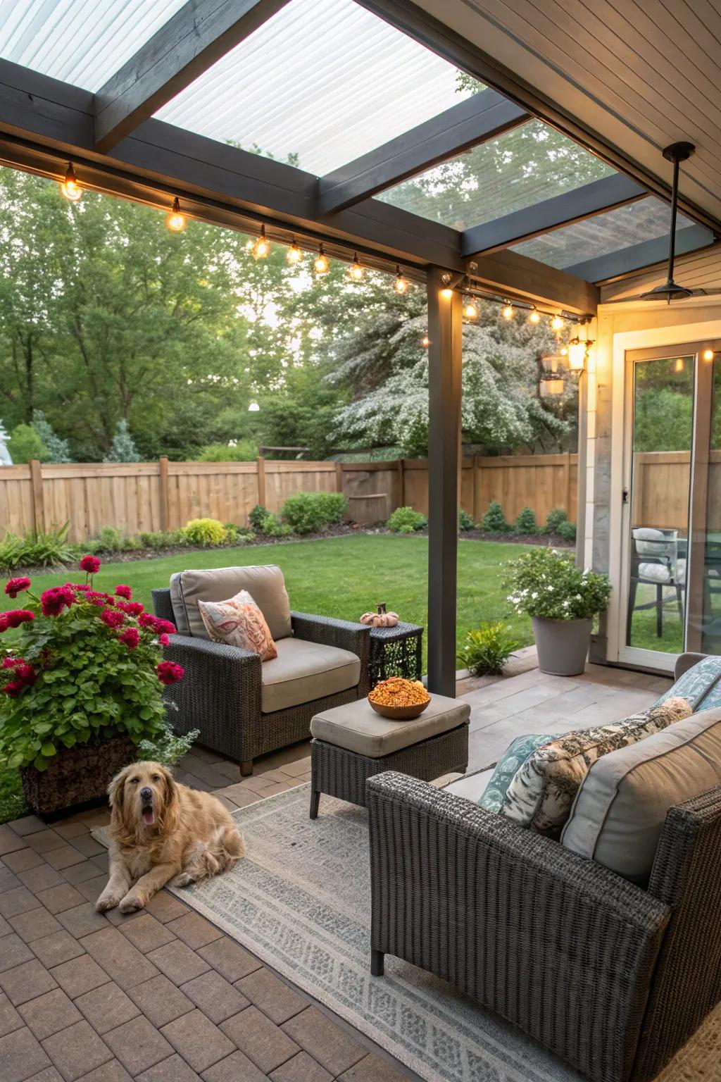 A pergola that's perfect for both you and your pets.