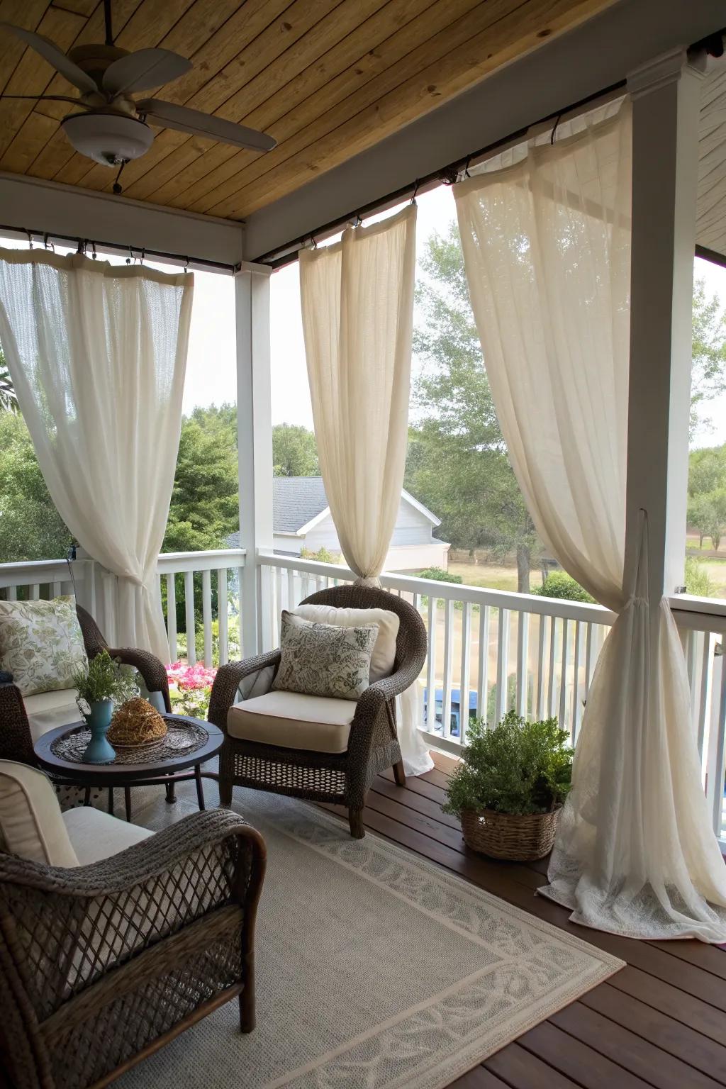 Grommet-top curtains maximize natural light and ease of use.