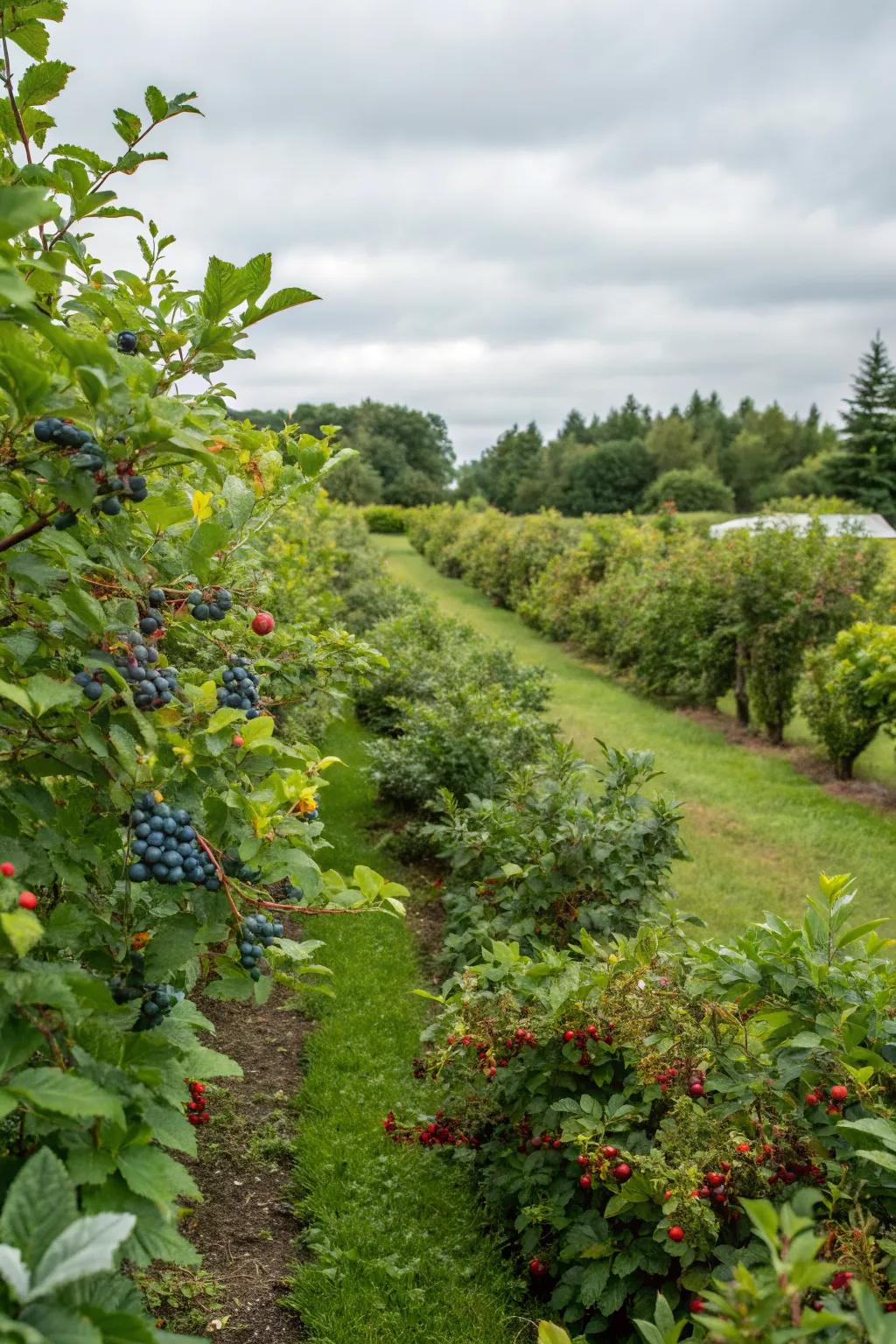 Edible shrubs offering beauty and delicious bounty.