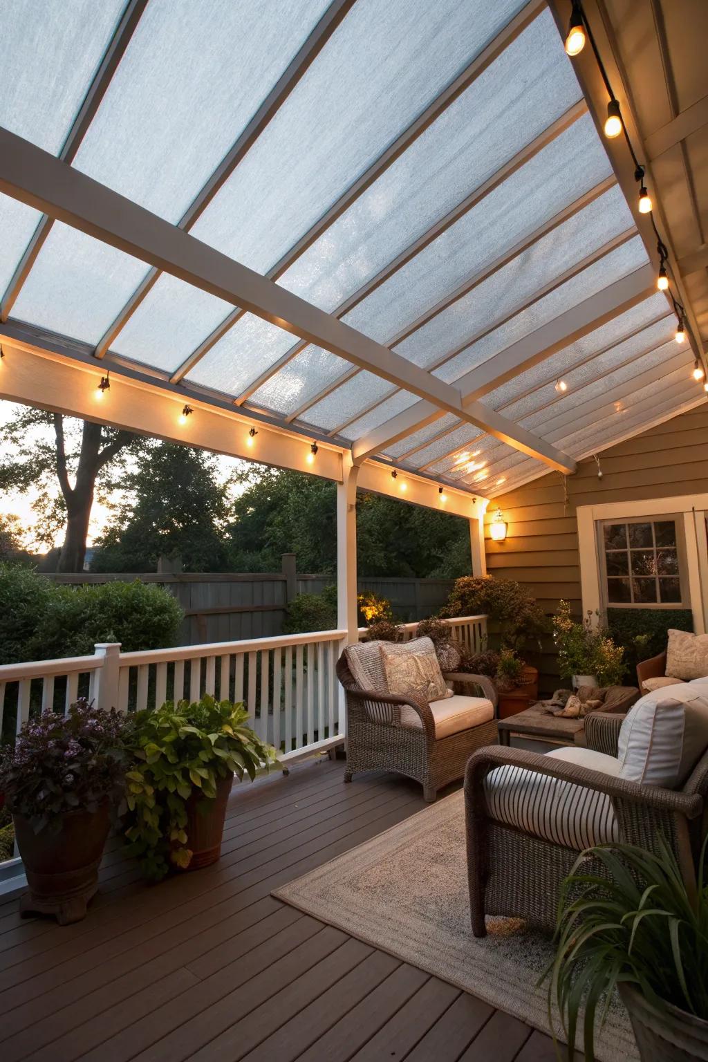 Translucent panels offer light and protection.