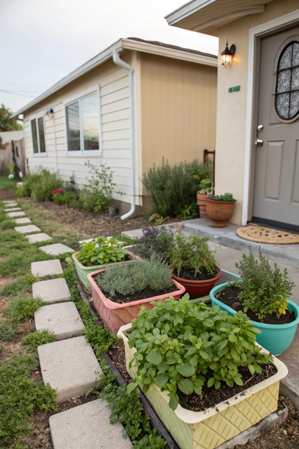 Combine beauty and utility with a compact herb garden.