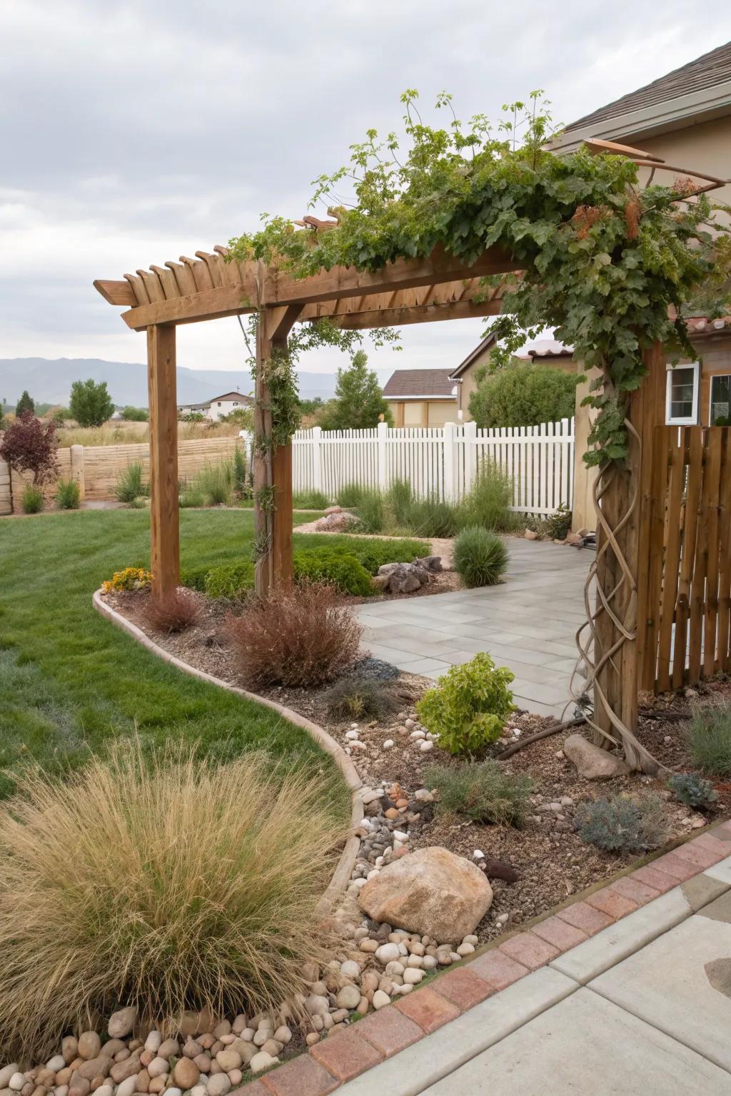 Pergolas provide style and shade.