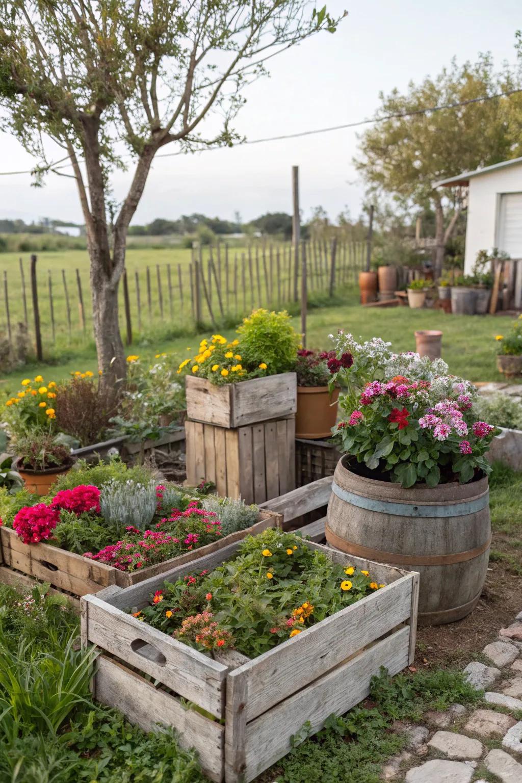 Unusual containers add personality and charm.
