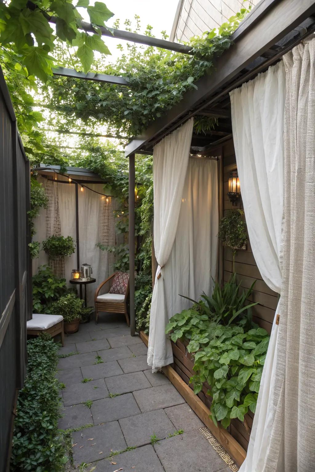 A mix of solutions can create a uniquely private patio.