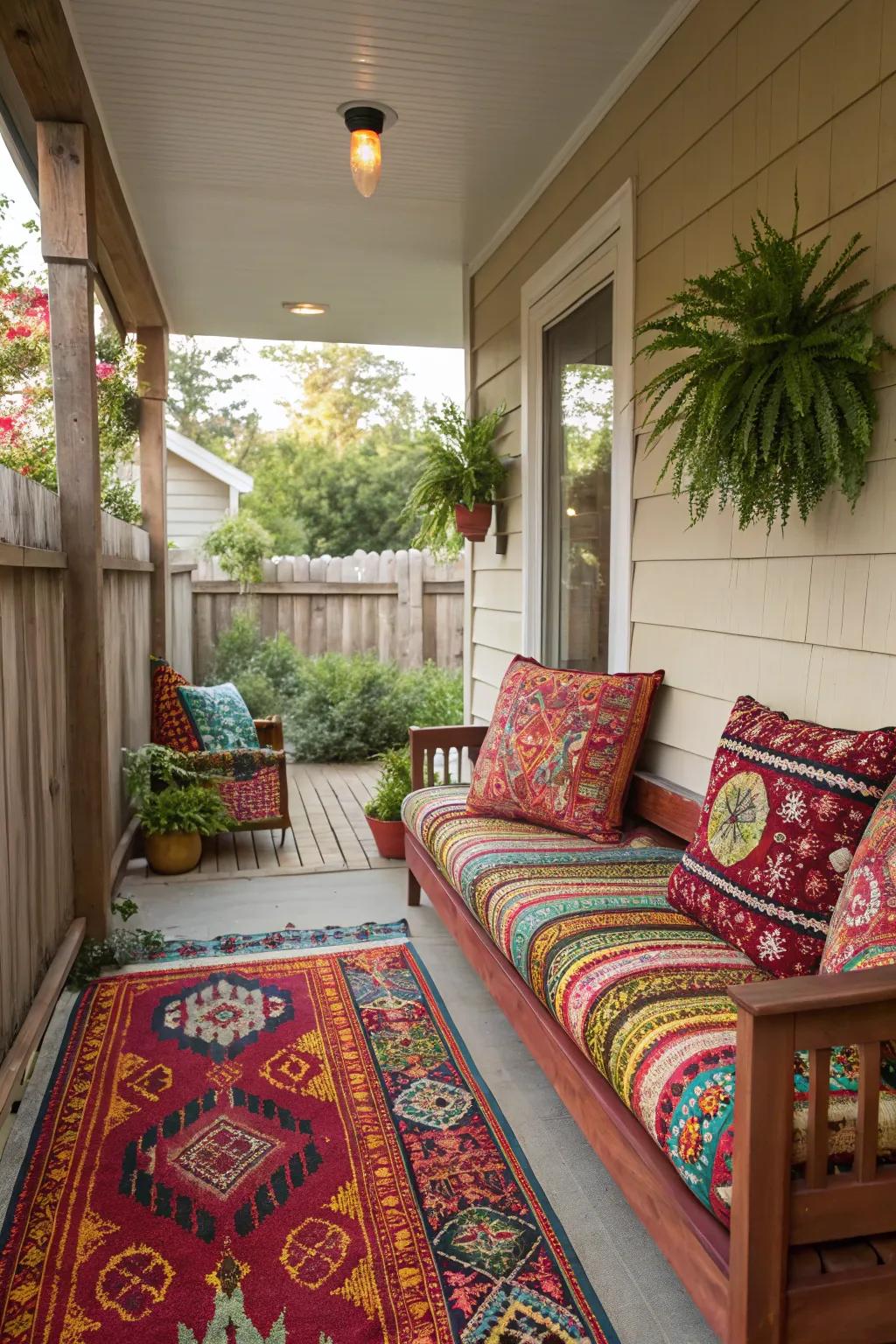 Bold patterns add energy and personality to your porch.