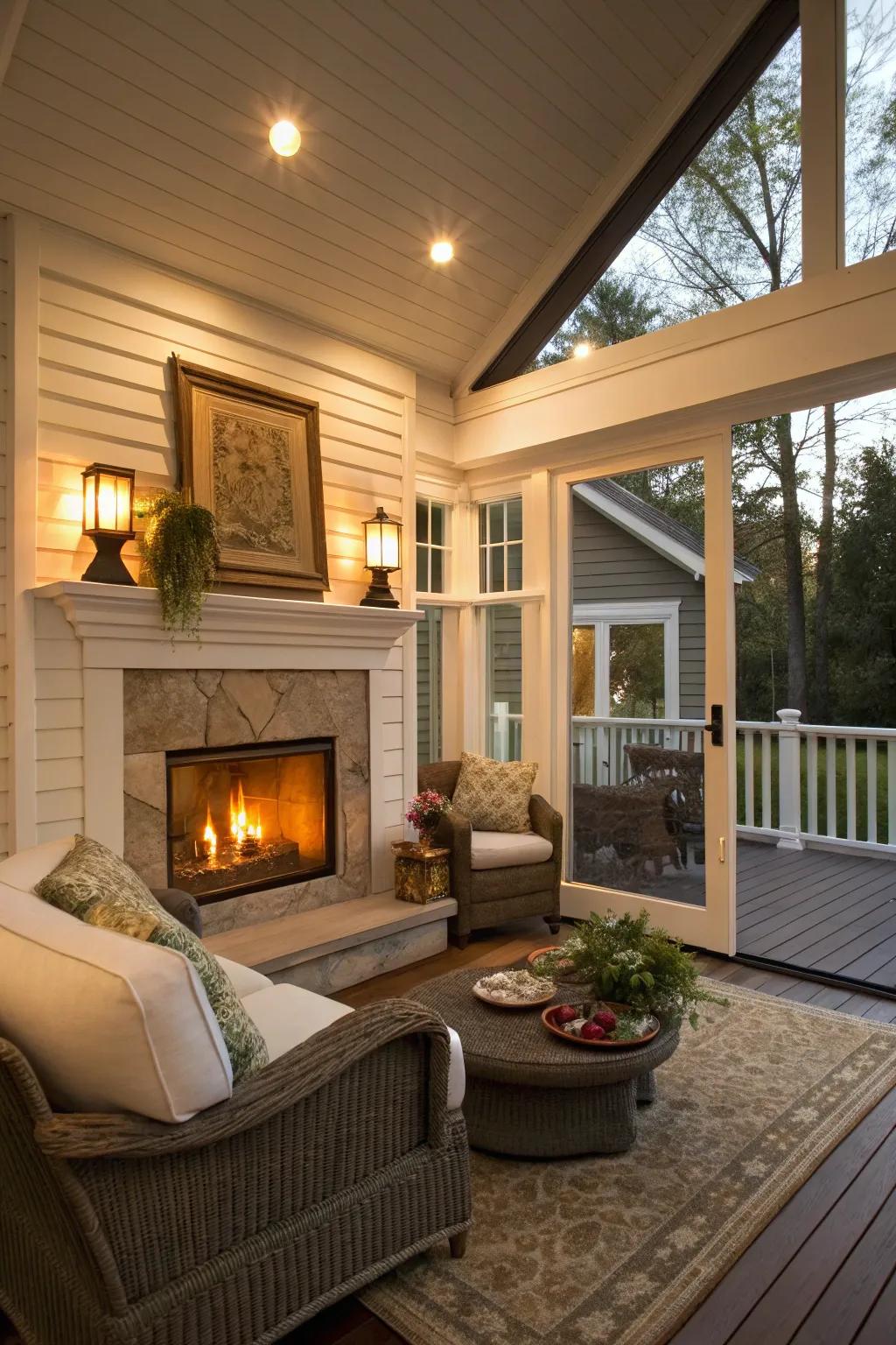 Unified decor creates a seamless transition between indoor and outdoor spaces.