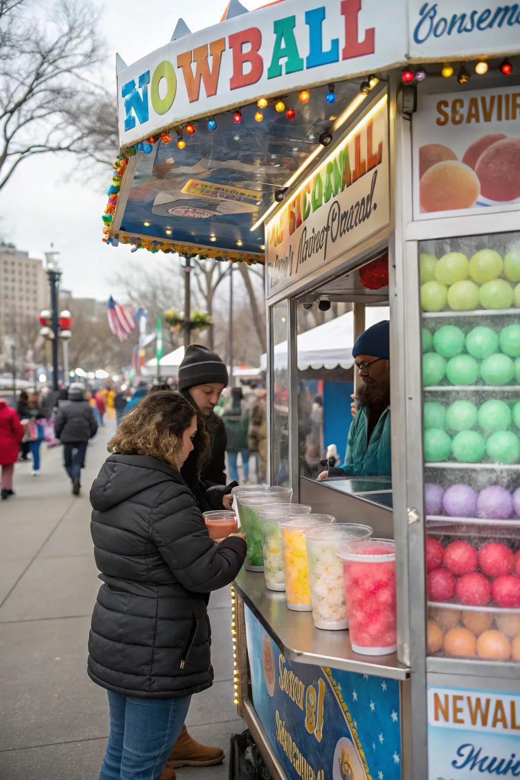 A dynamic snowball stand with a rotating seasonal flavor menu.