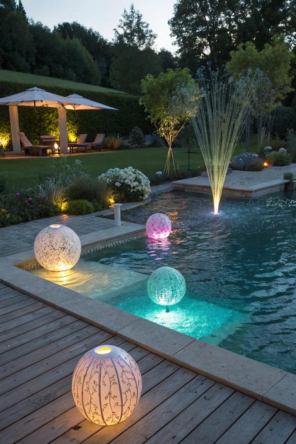 Solar light sculptures as striking artistic elements