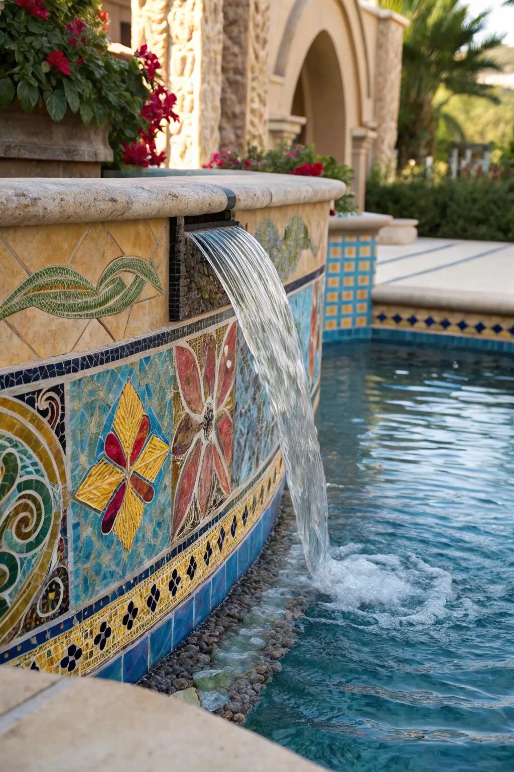 Mosaic spillways are a canvas for your creative vision.