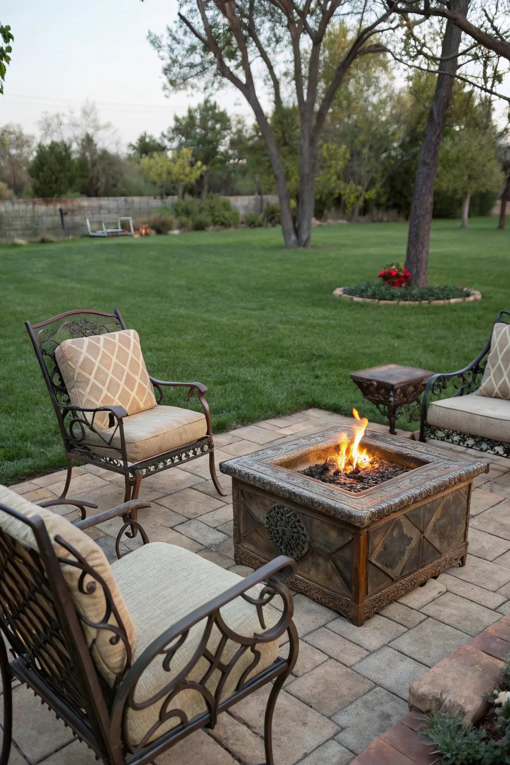 Vintage elements bring timeless charm to your outdoor space.