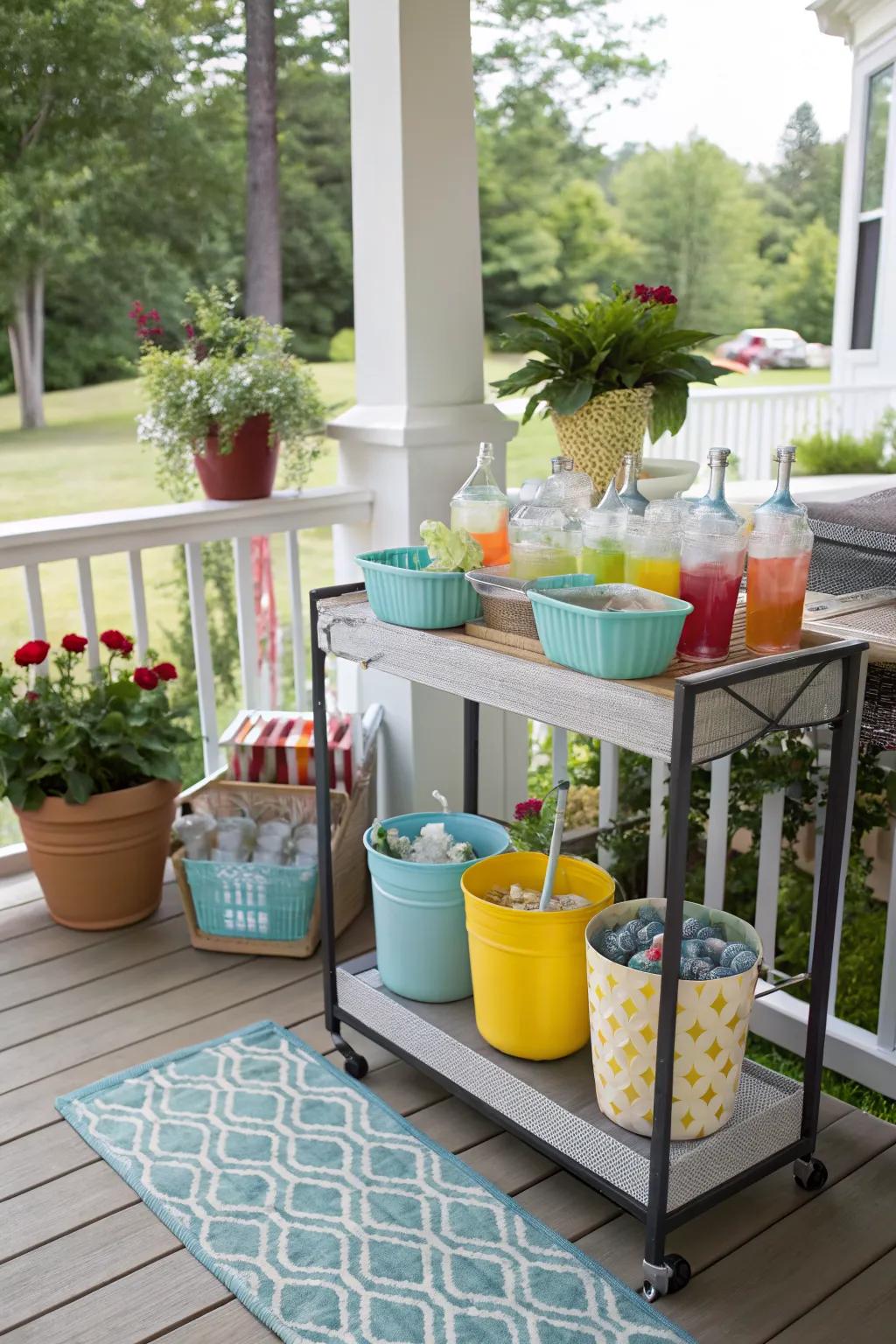A portable drink station is ideal for refreshing summer gatherings.