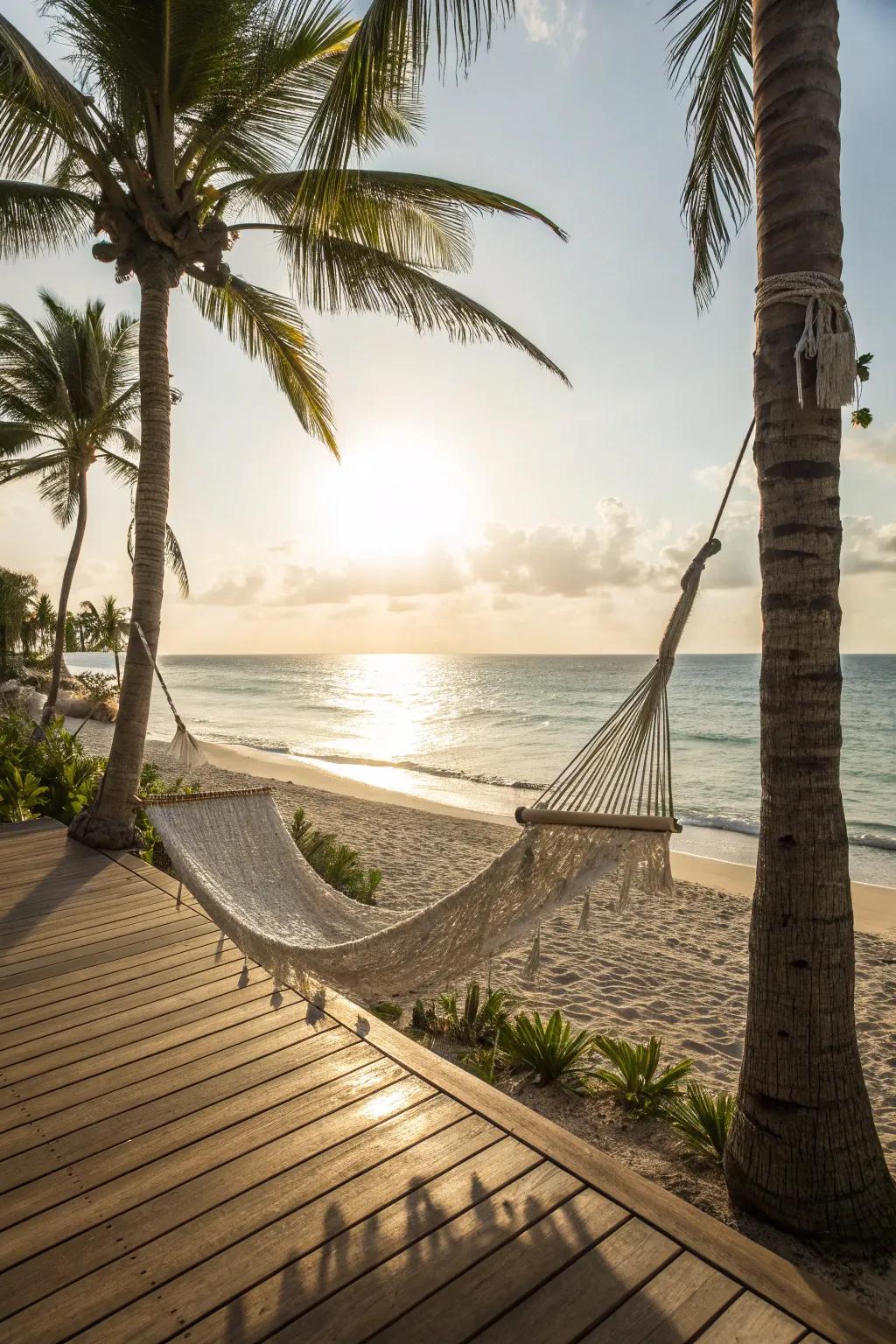 A hammock that invites relaxation.