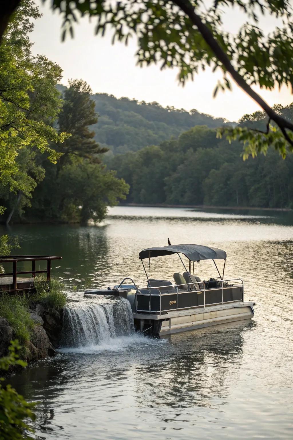 Water features add elegance and tranquility to your pontoon.