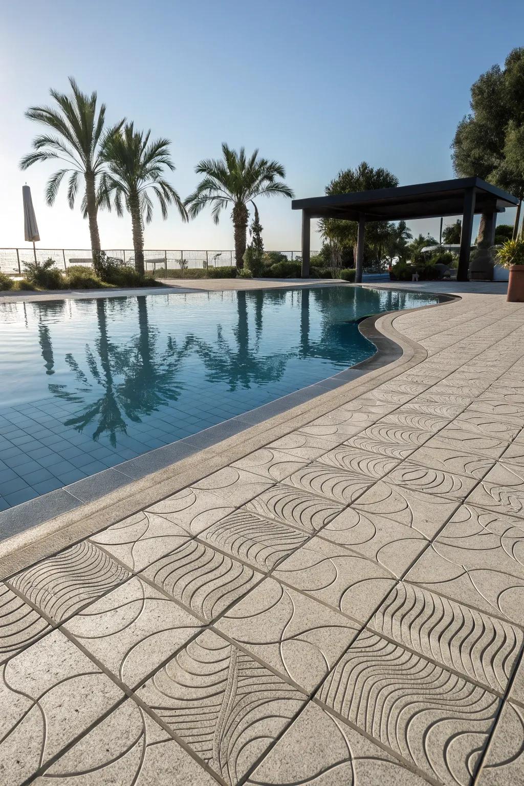 3D textured tiles provide a tactile and visually dynamic experience.