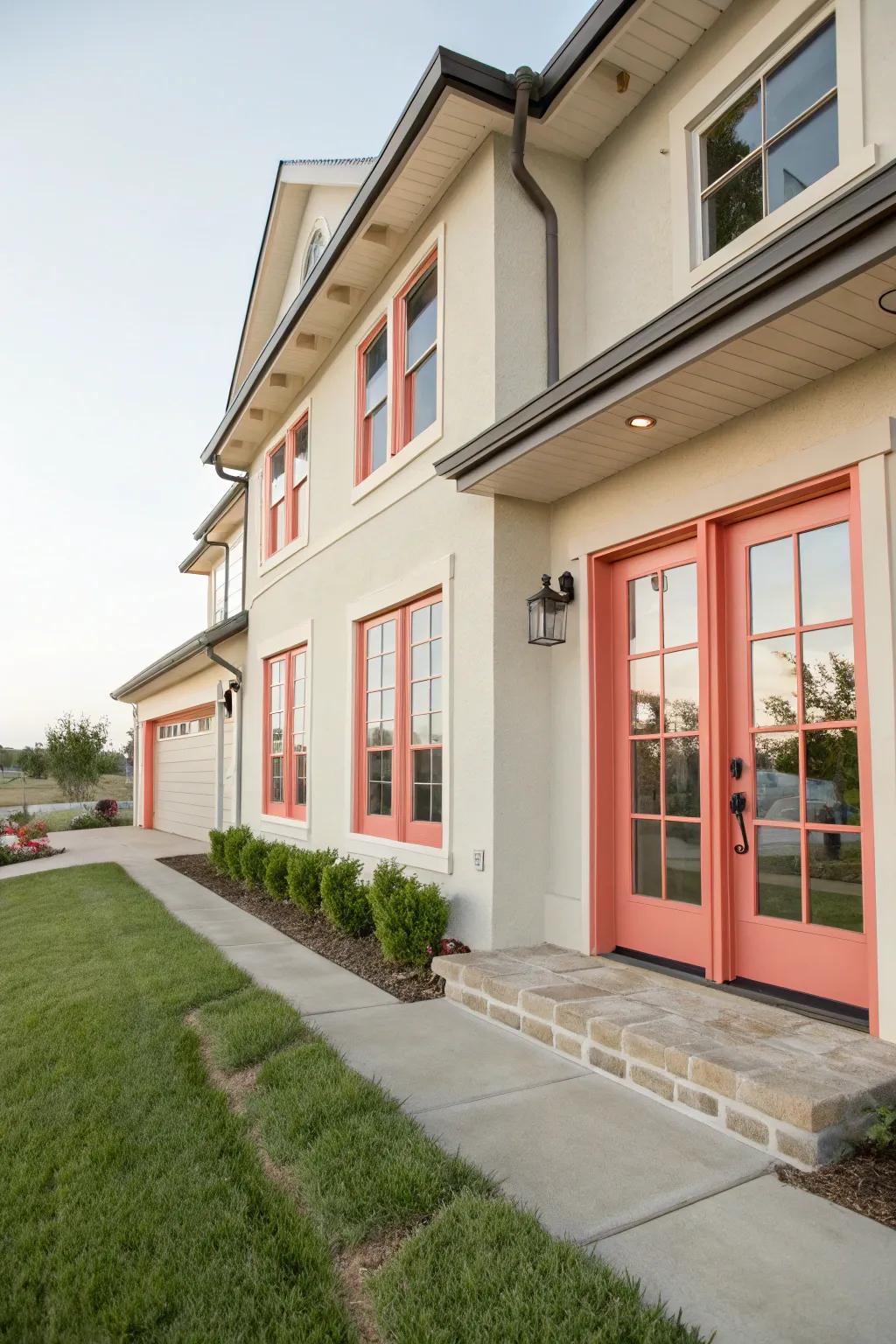 Coral accents add vibrancy and cheer to a home.