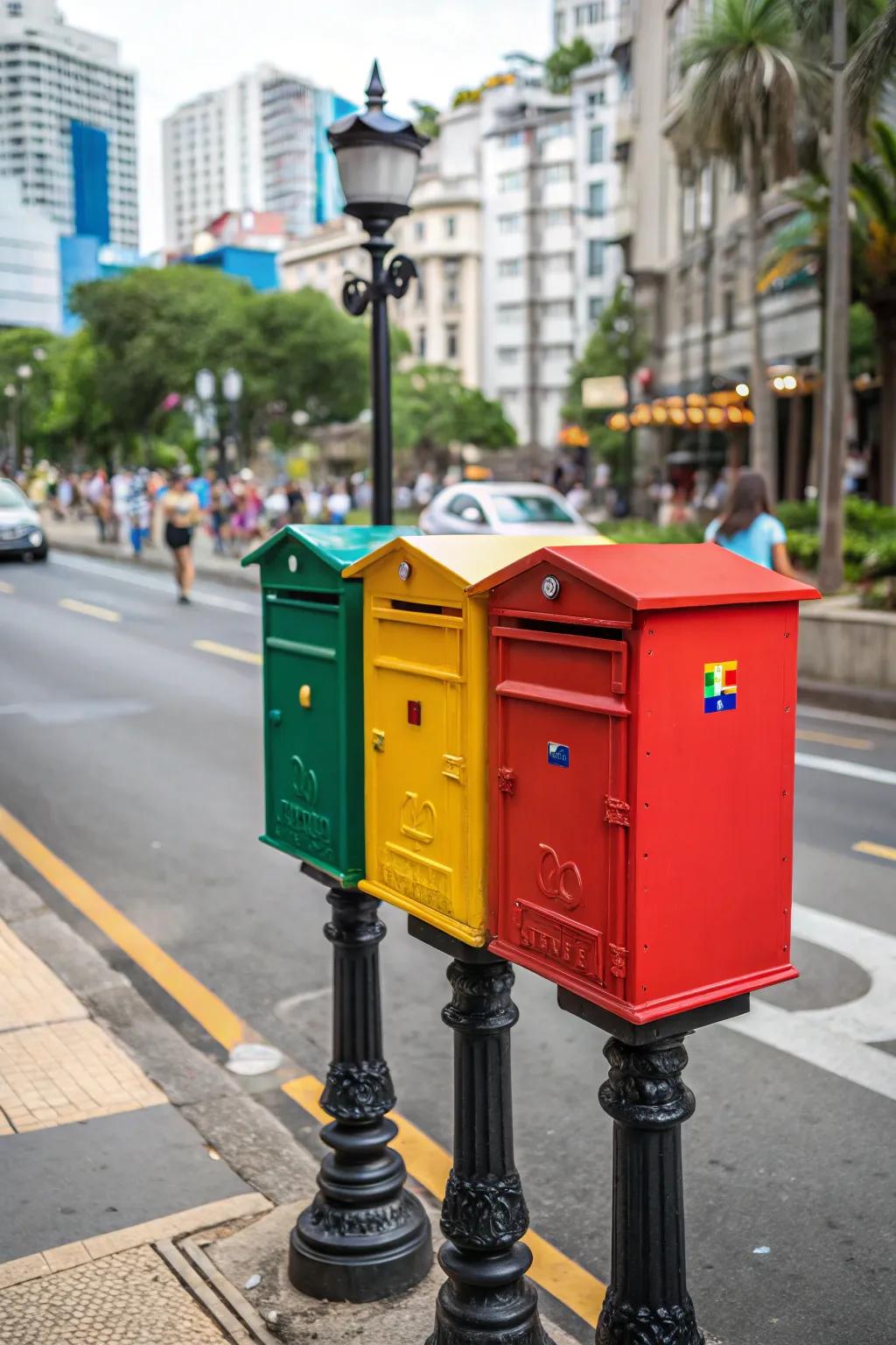 Color blocking brings a fun and creative touch to your mailbox.