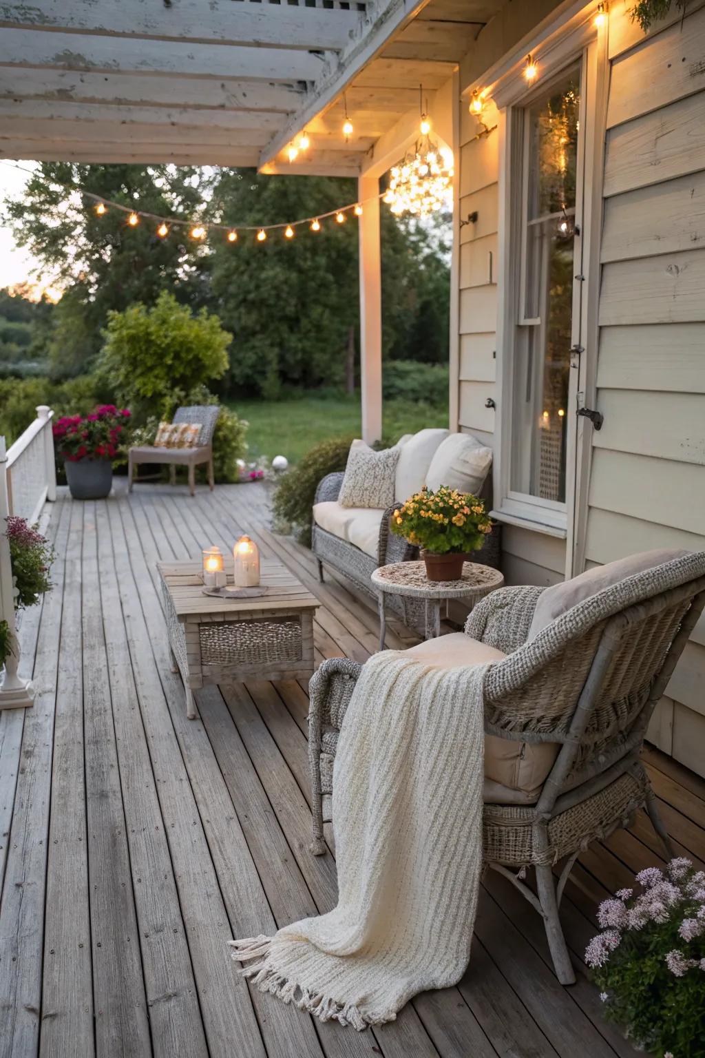 Timeless vintage charm with classic cream and soft gray tones.