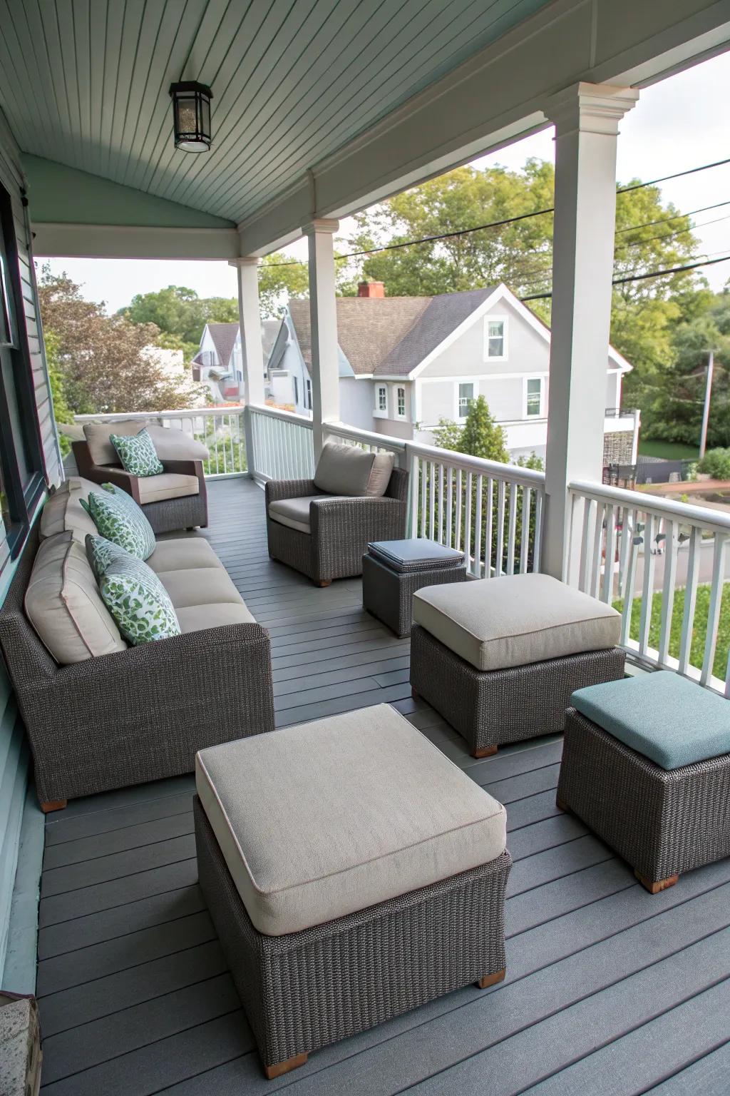 Modular furniture offers flexibility and style for your porch.