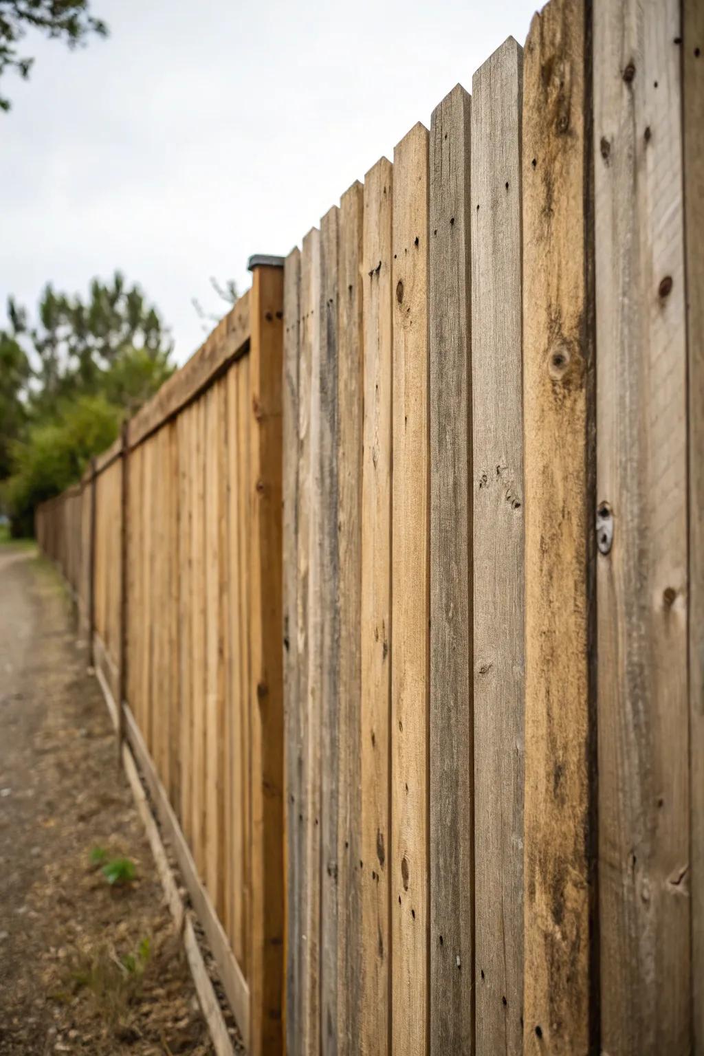 Reclaimed wood fences are sustainable and full of history.
