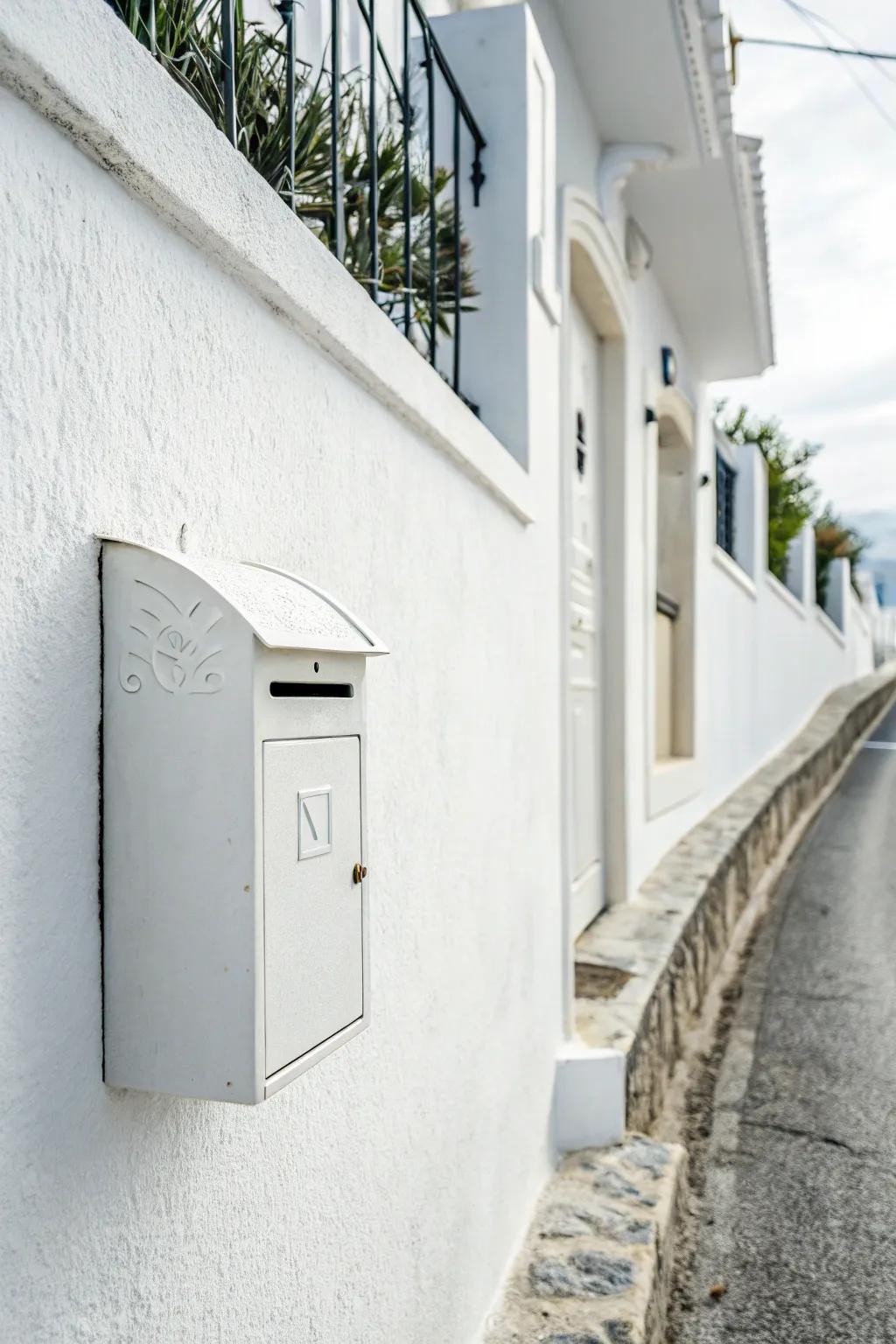 A monochrome mailbox that offers understated elegance.