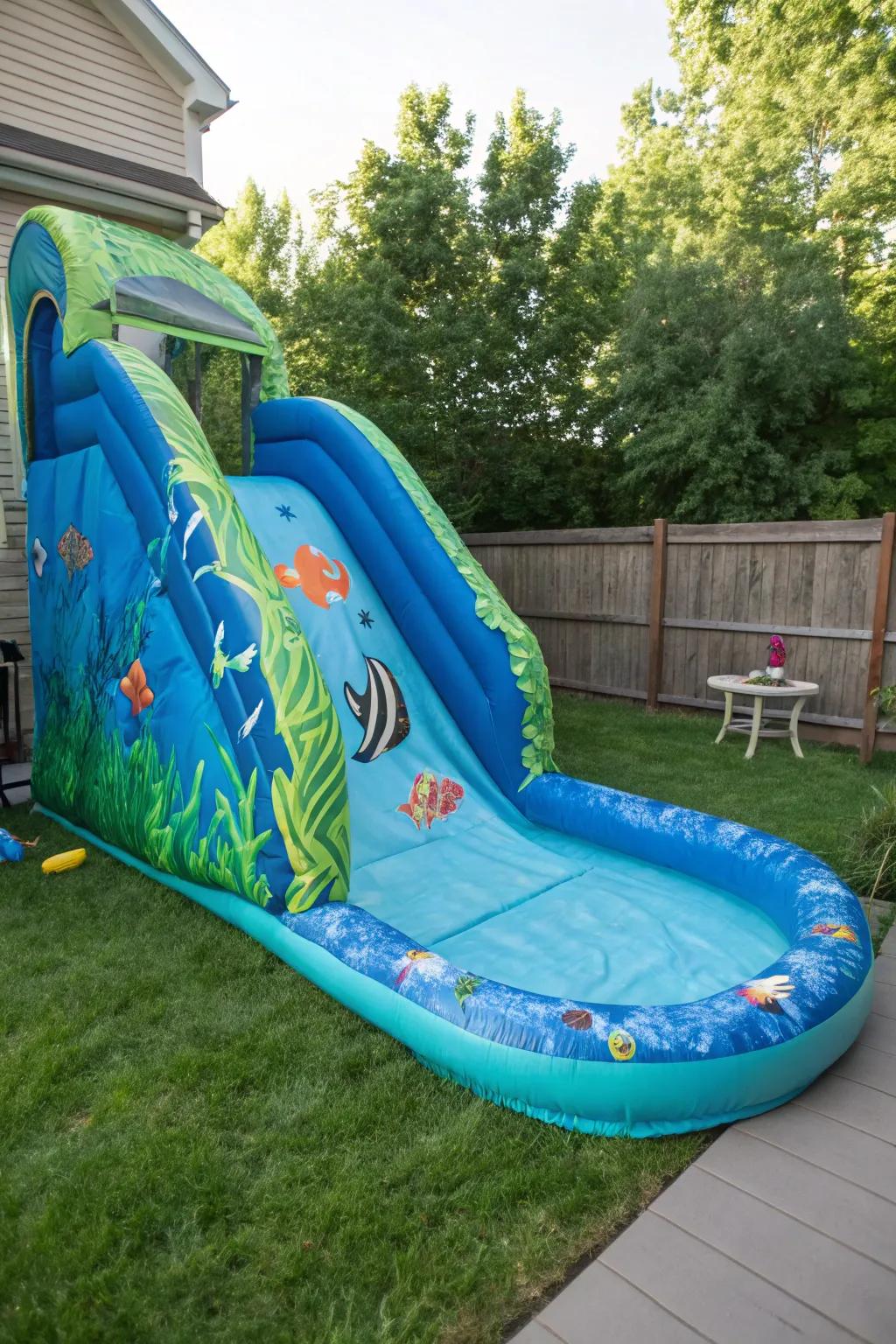 Explore the ocean with an underwater adventure slide.