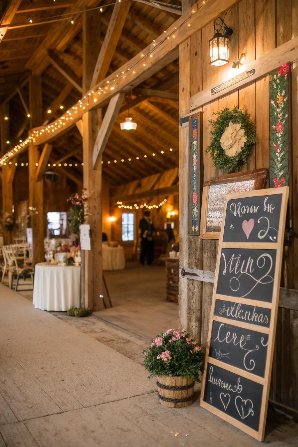 Personalized signs for a personal touch.