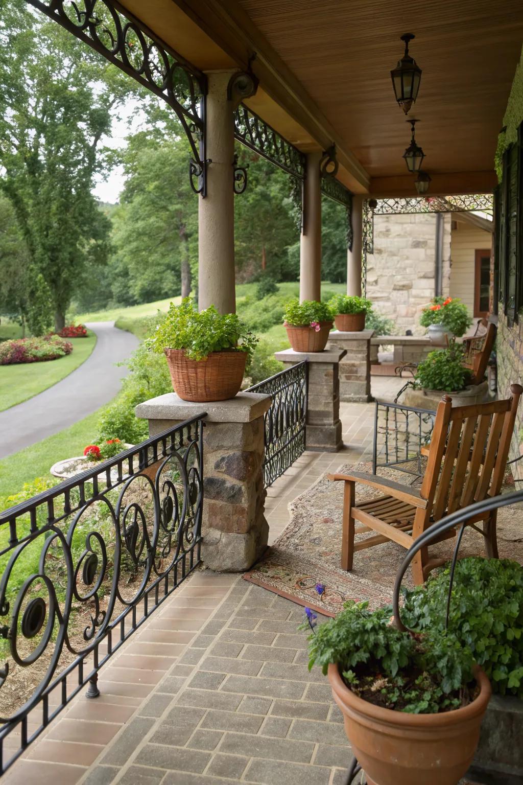 Timeless elegance with iron and stone.