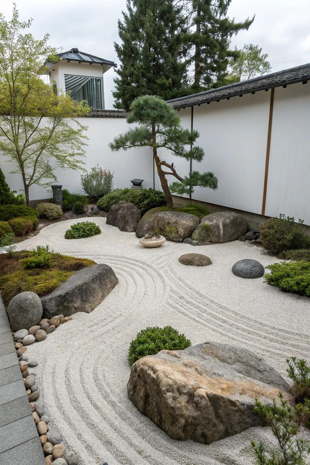 Zen gardens offer a peaceful escape with simple elegance.