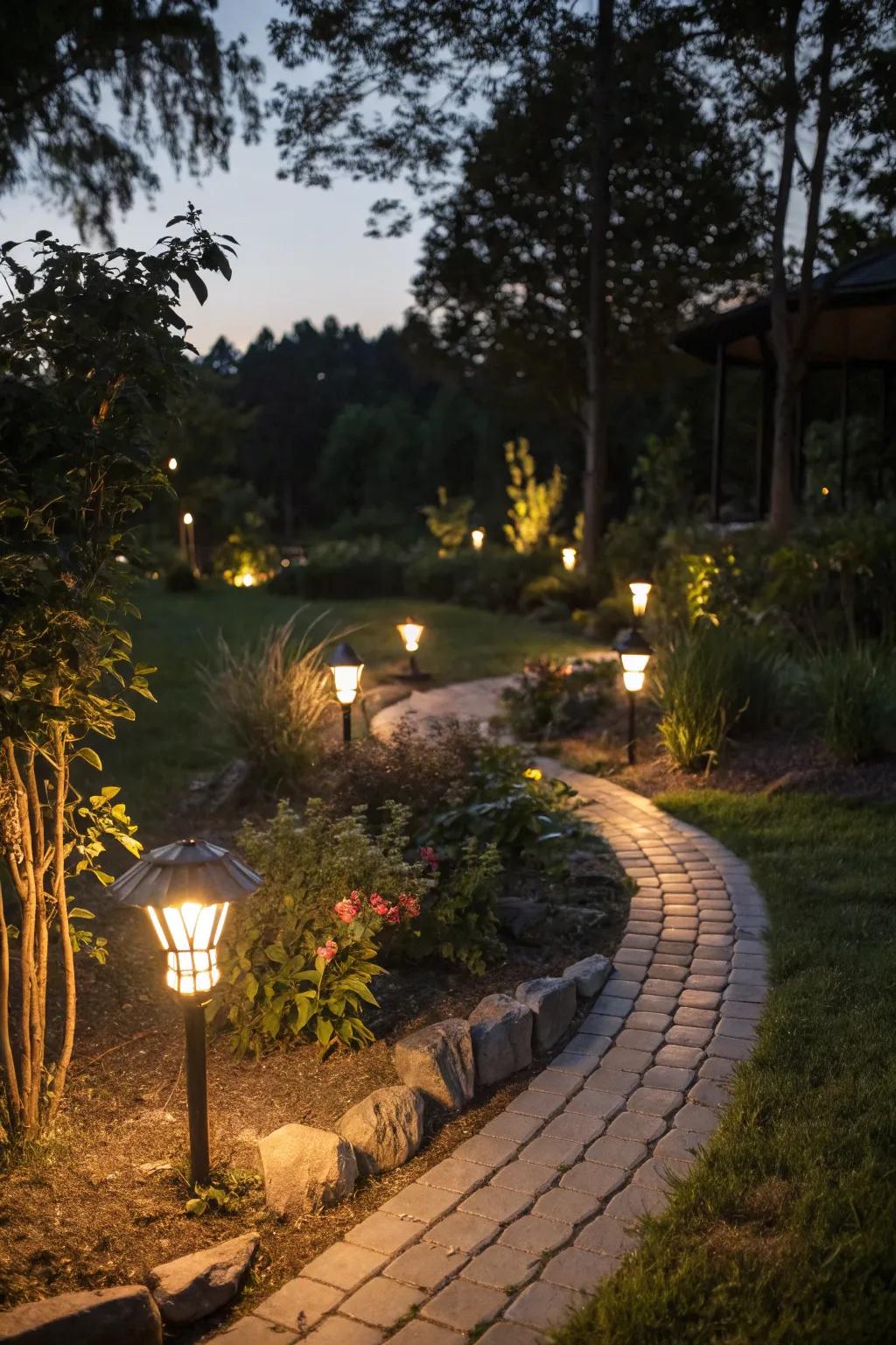 Illuminating a zone 8b garden with stylish solar lighting.