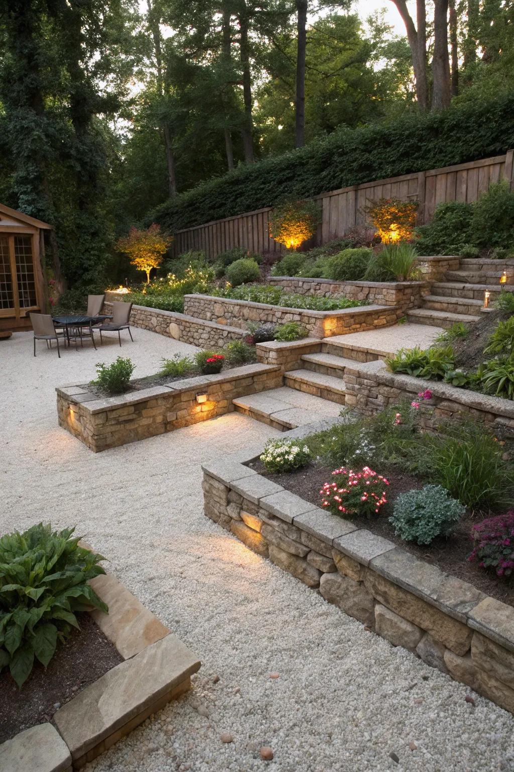 Add depth with a unique multi-level design.