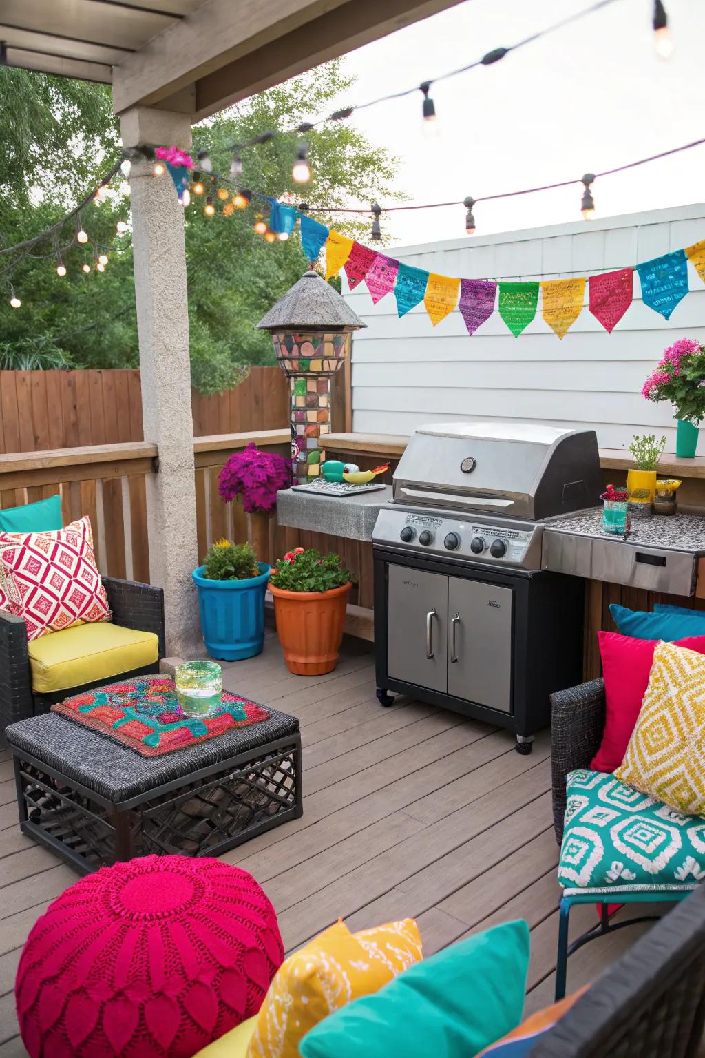 A splash of color brings energy and fun to your patio.