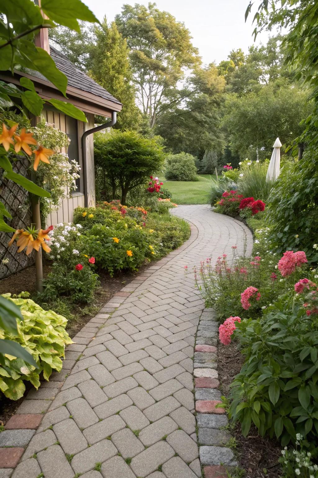 Keep your garden green with water-permeable pavers.