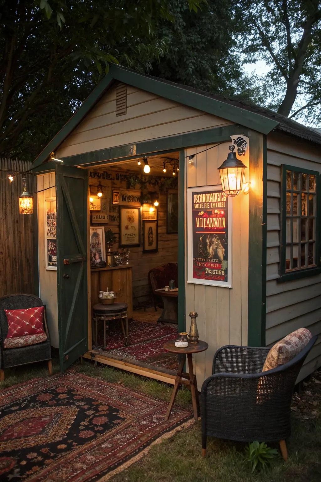 Unwind in a secret speakeasy hidden in your backyard.