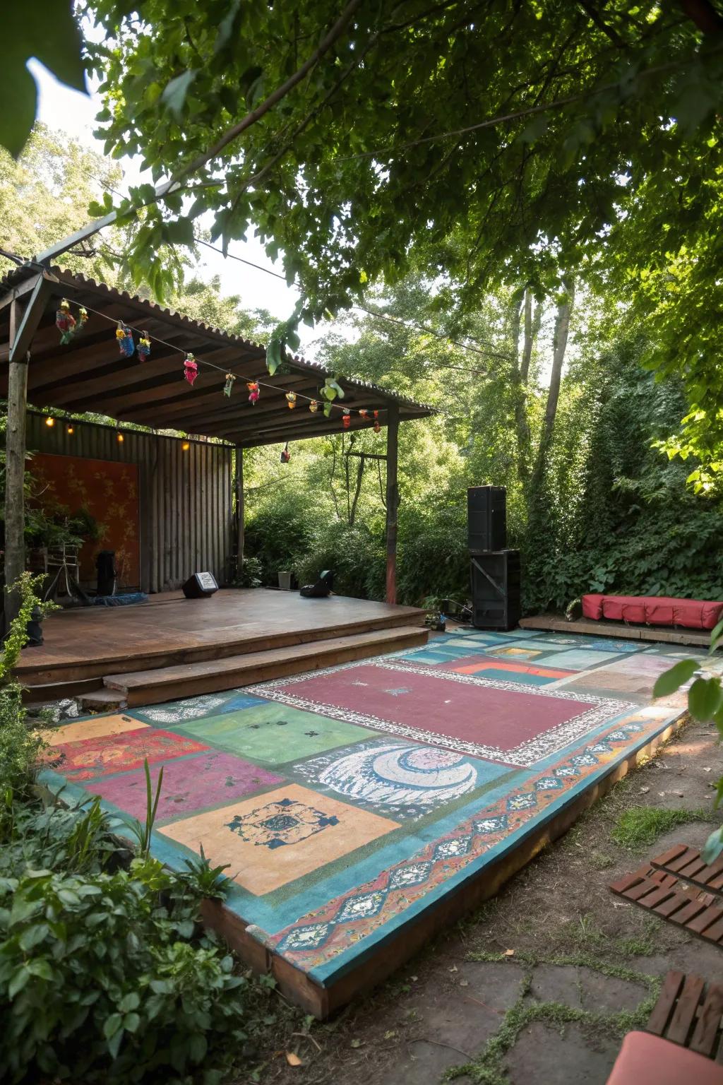 A unique stage floor adds surprise and personality to your setup.
