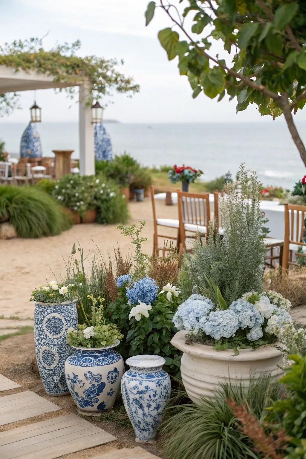 A seaside color palette unifies the elements of your beach landscape.