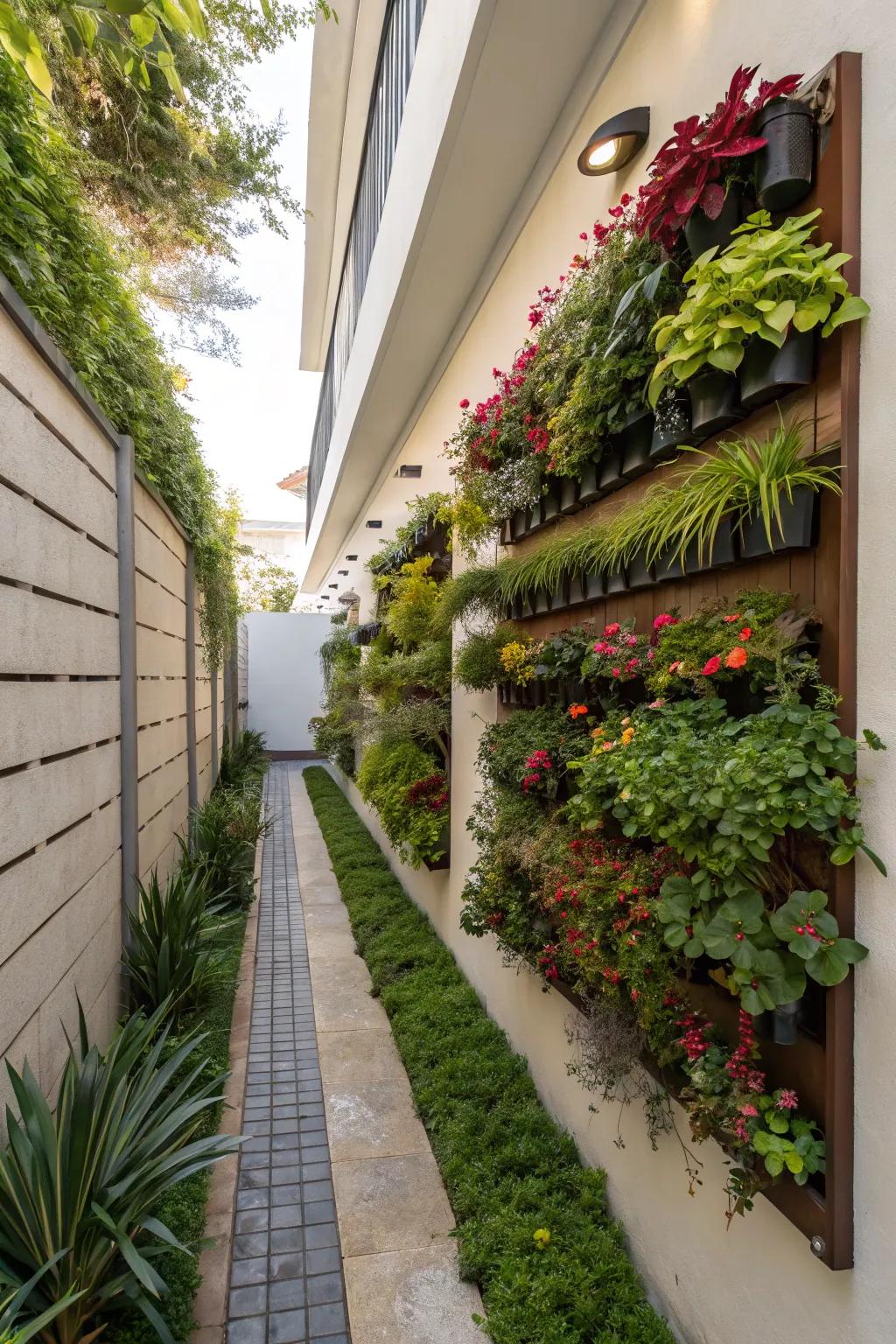 Vertical gardens offer a surprising and unique feature.