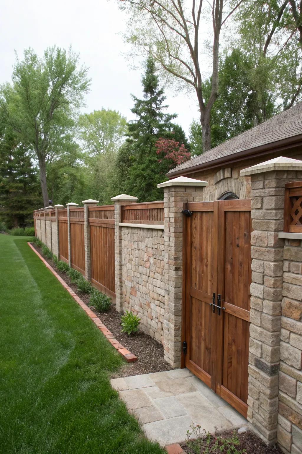 Keep your garden tidy with hidden storage spaces in your brick fence.