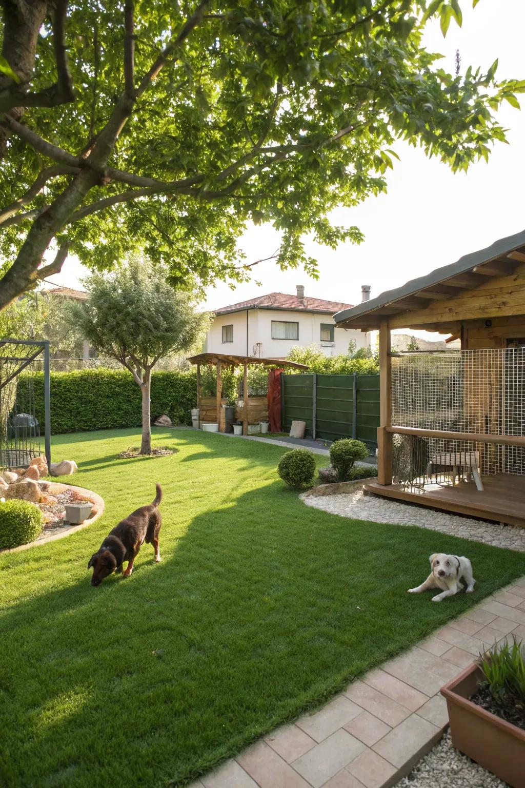 Pet-friendly garden features ensure your backyard is welcoming for all family members.