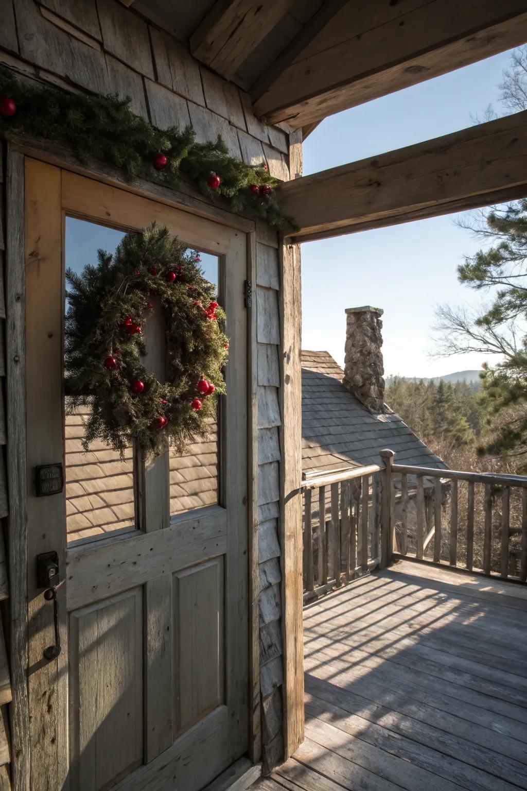 Wreaths add a welcoming seasonal touch.