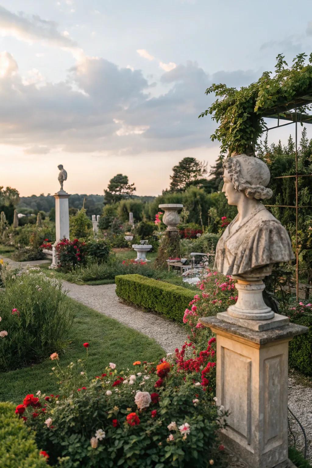 Artistic features add a unique touch to your garden.