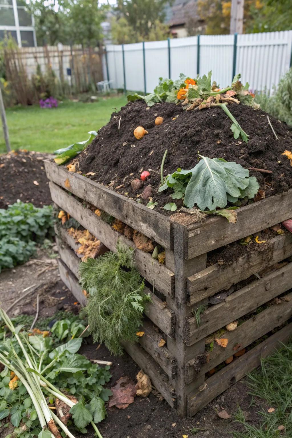 Household composting transforms waste into rich, garden-friendly soil.