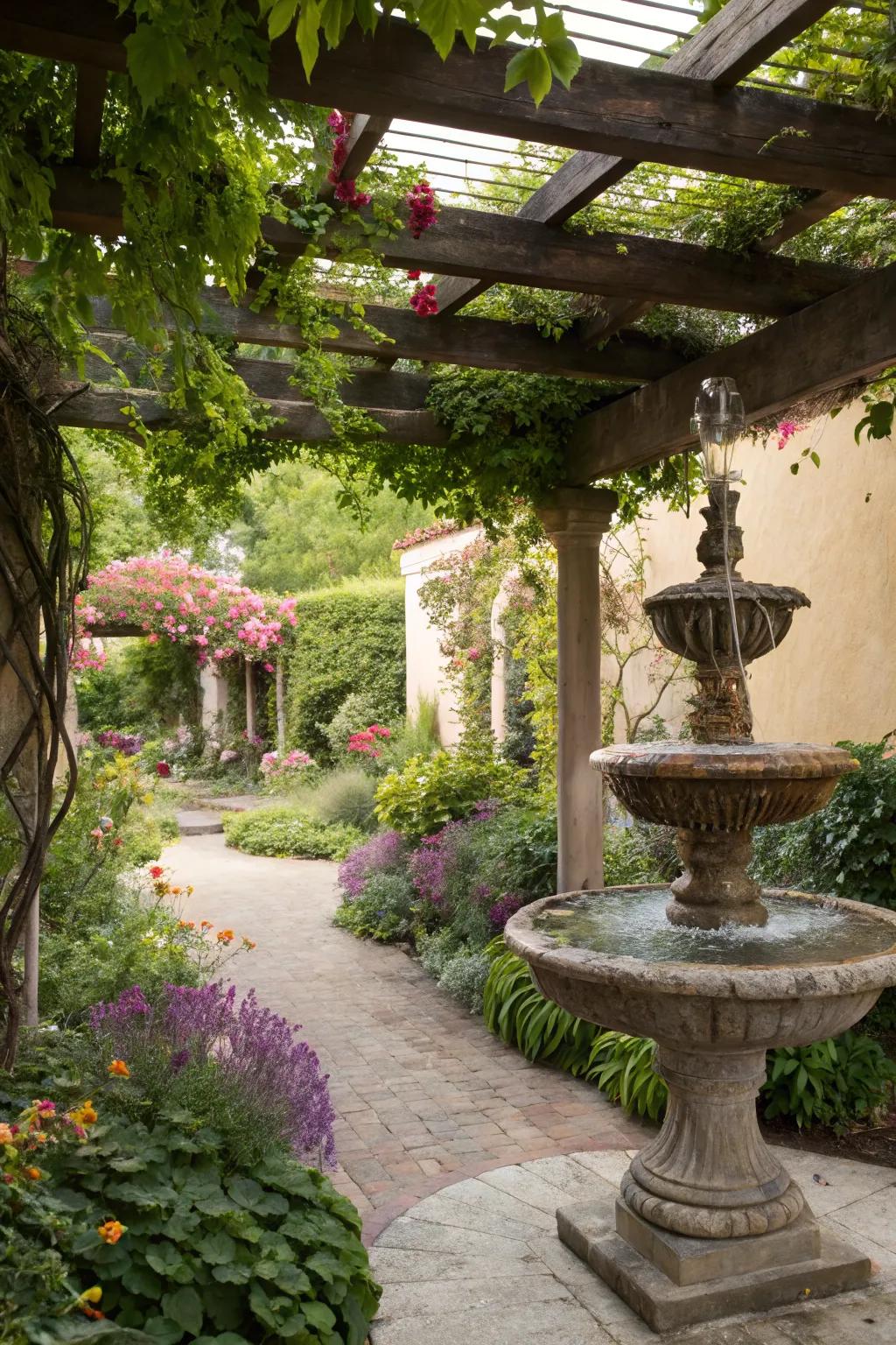 Bring a new dimension with a hanging garden fountain.
