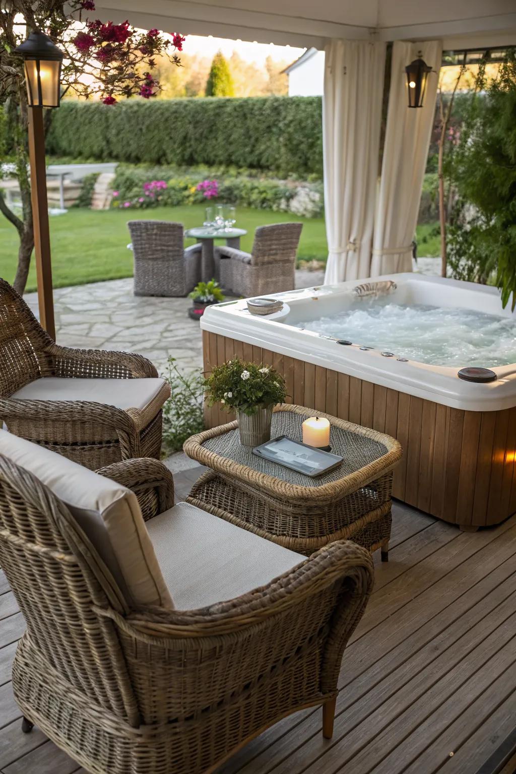 Rattan and wicker add a natural, beachy texture.